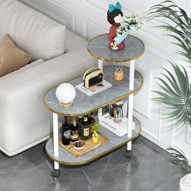 Marble-patterned small coffee table