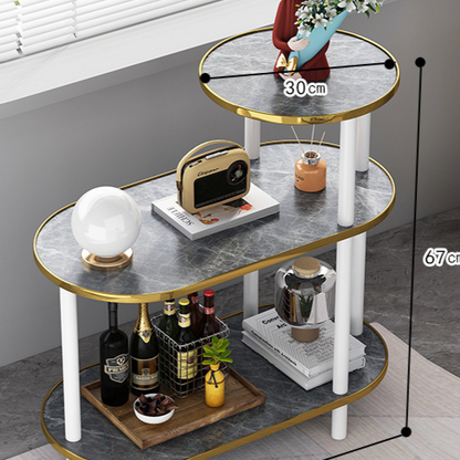 Marble-patterned small coffee table