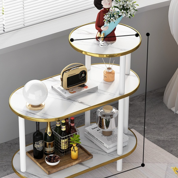 Marble-patterned small coffee table