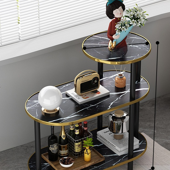 Marble-patterned small coffee table