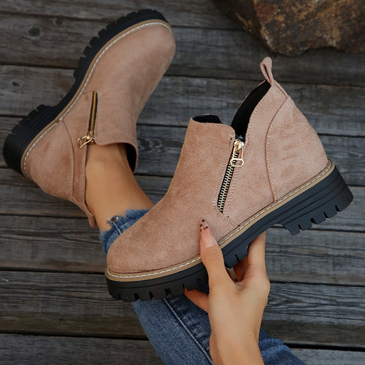 Martin boots with side zippers