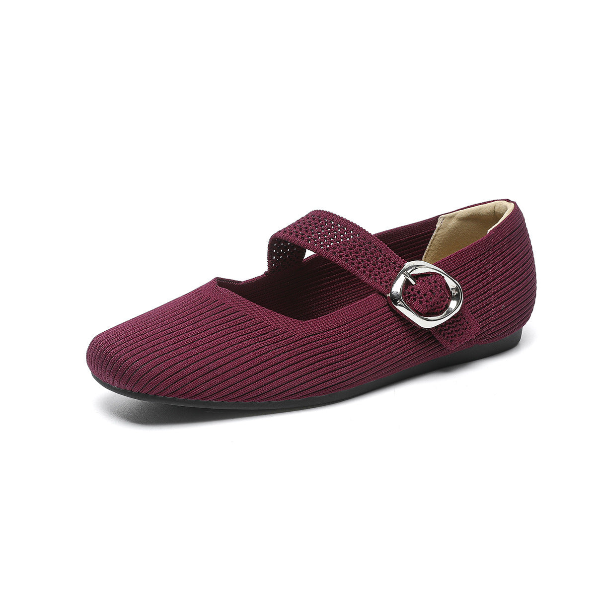 Mary Jane Knitted Flat Casual Shoes