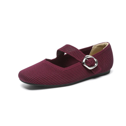 Mary Jane Knitted Flat Casual Shoes