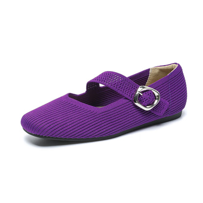 Mary Jane Knitted Flat Casual Shoes