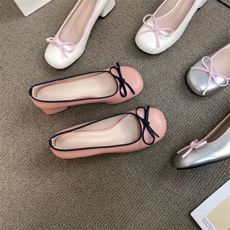 Mary Jane Shoes Bow Design Round Toe
