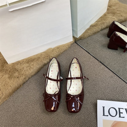 Mary Jane Women Shoes Medium Heel Leather Fashion