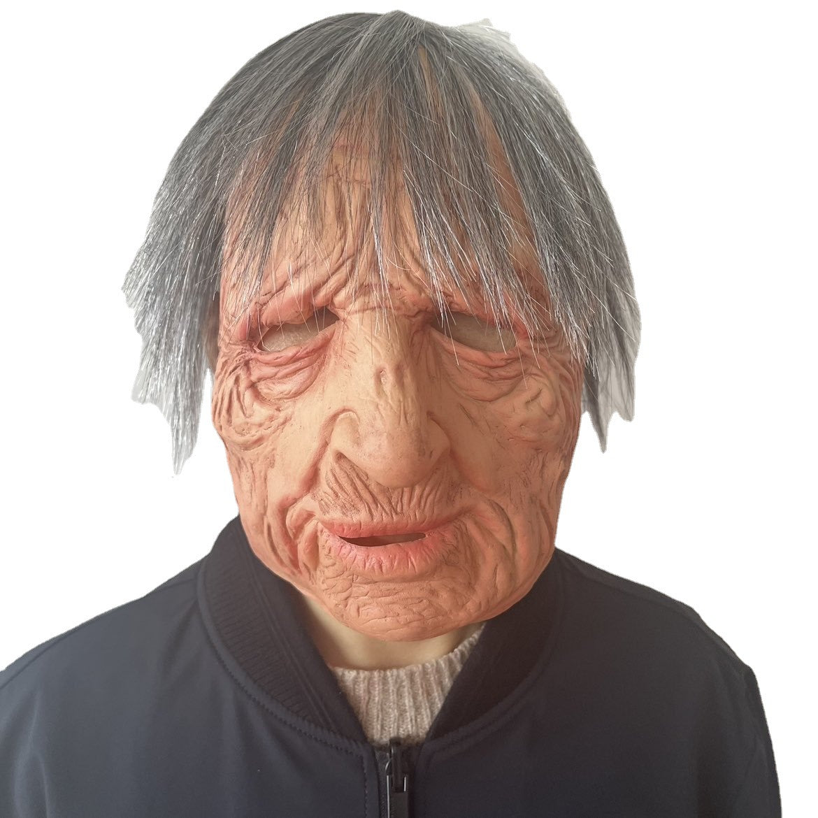 Masked bald-headed old man latex headgear