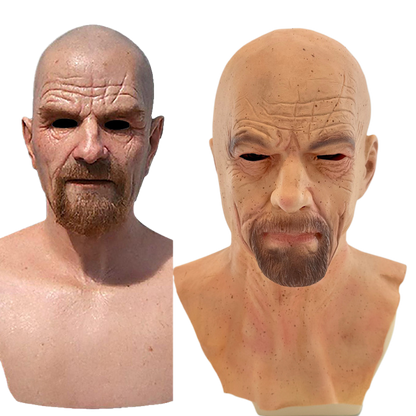 Masked bald-headed old man latex headgear