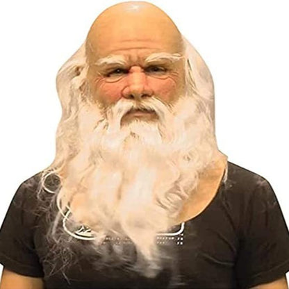 Masked bald-headed old man latex headgear