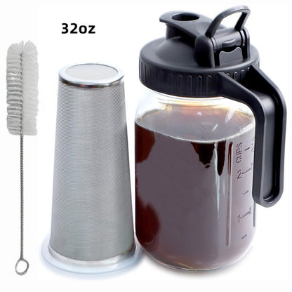 Mason Handle Glass Bottle with Filter