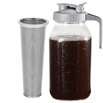 Mason Handle Glass Bottle with Filter