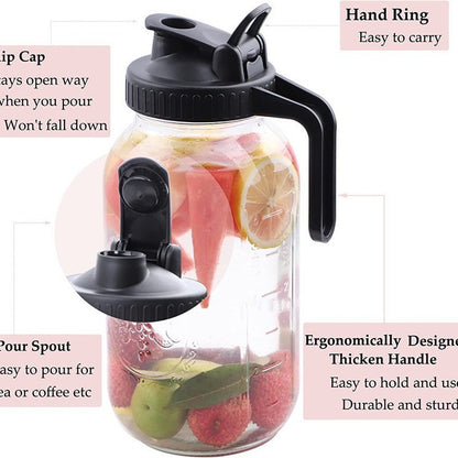 Mason Handle Glass Bottle with Filter