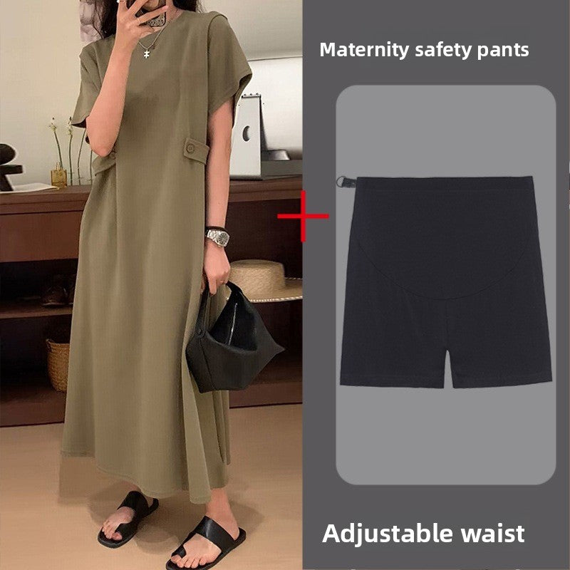 Maternity Casual Dress Organic Cotton Plus Size Loose Fit