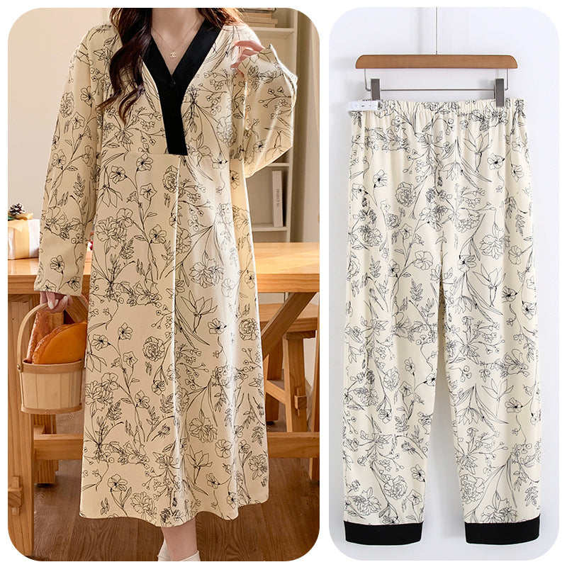 Maternity Nursing Nightgown with Belly Support