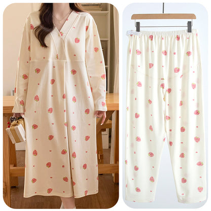 Maternity Nursing Nightgown with Belly Support