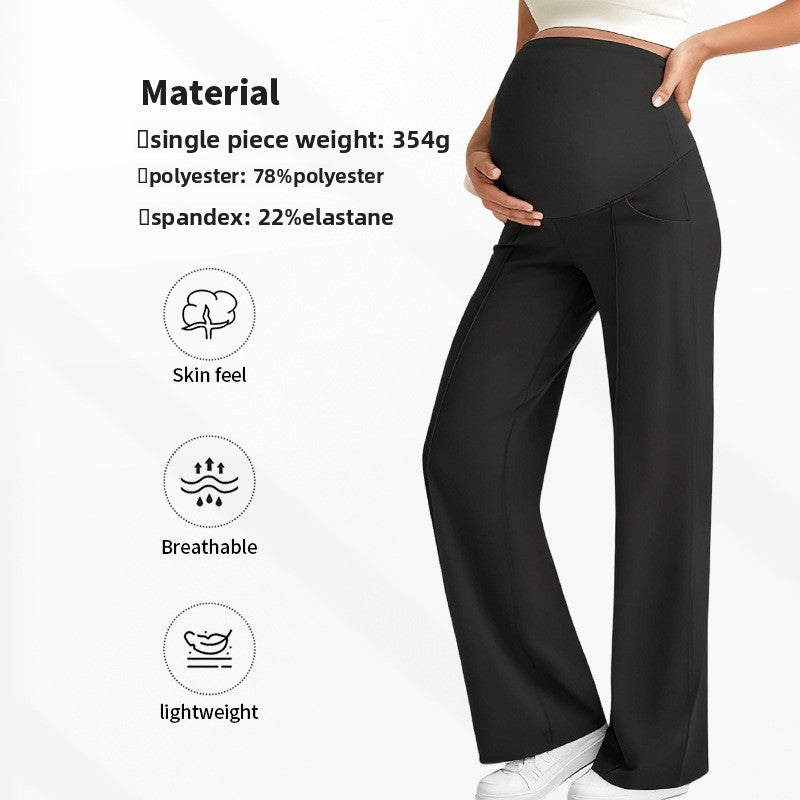 Maternity Pants High Waist Wide Leg