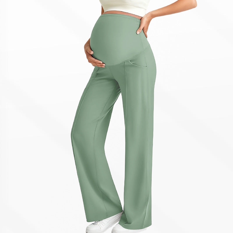 Maternity Pants High Waist Wide Leg