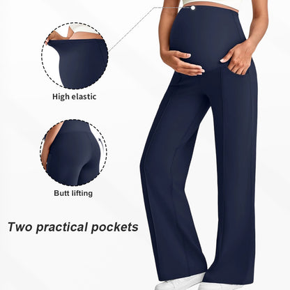 Maternity Pants High Waist Wide Leg
