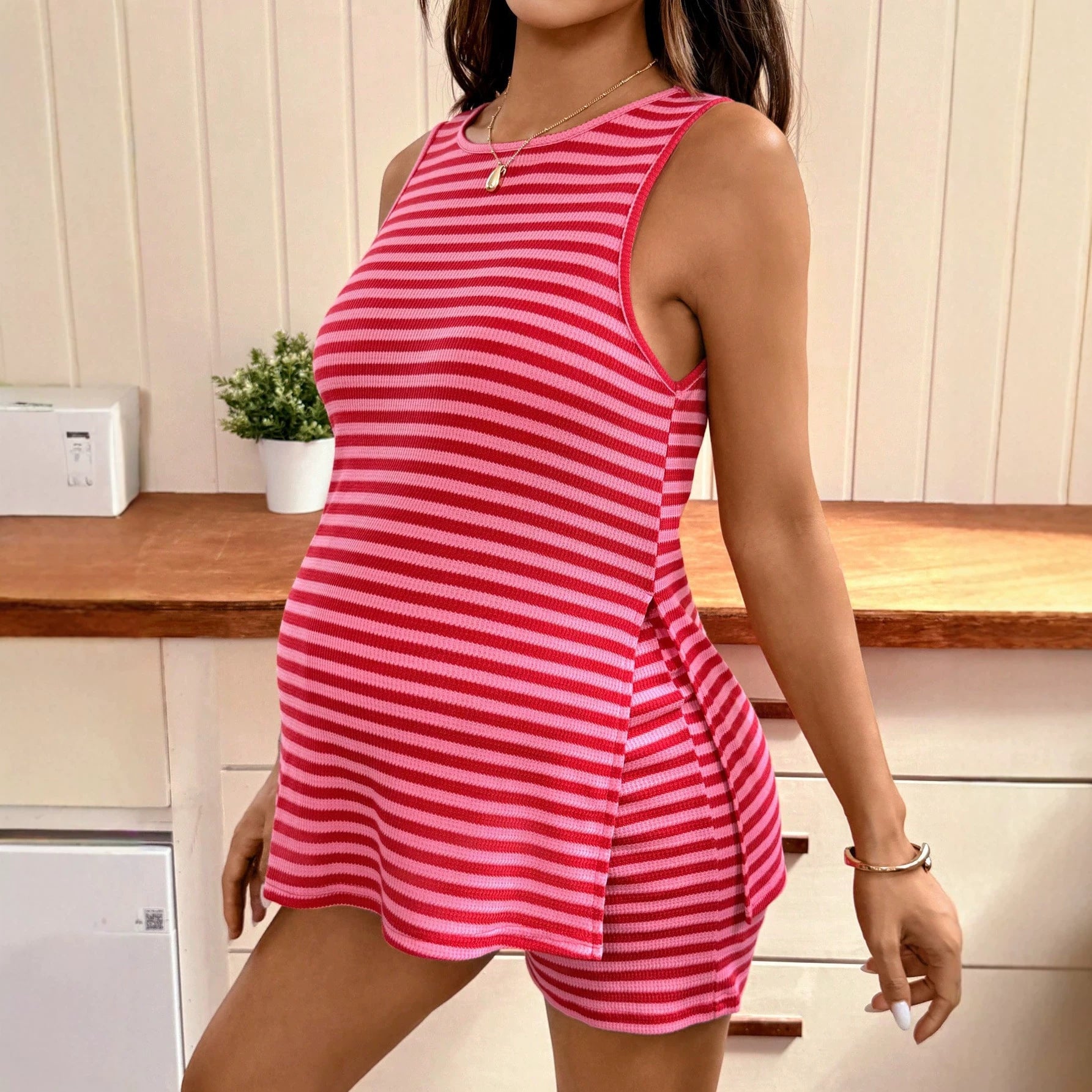 Maternity Sleeveless Top and Shorts Set