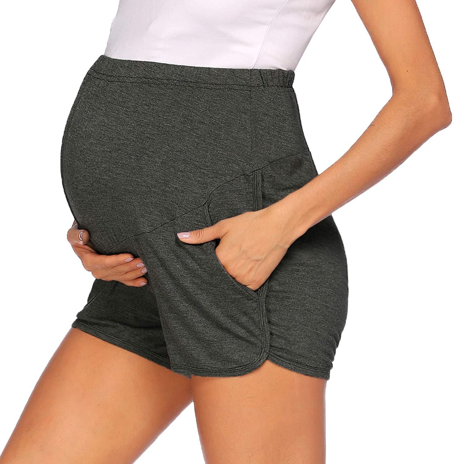 Maternity Yoga Shorts with Adjustable Waist