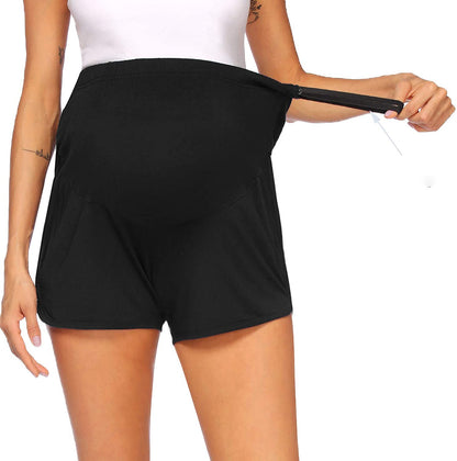 Maternity Yoga Shorts with Adjustable Waist