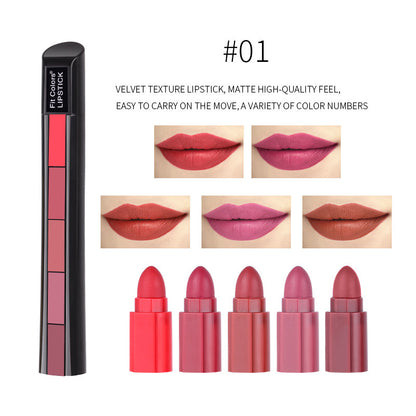 Matte 5-color lipstick set
