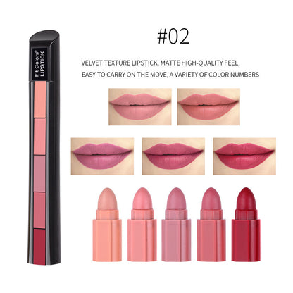 Matte 5-color lipstick set