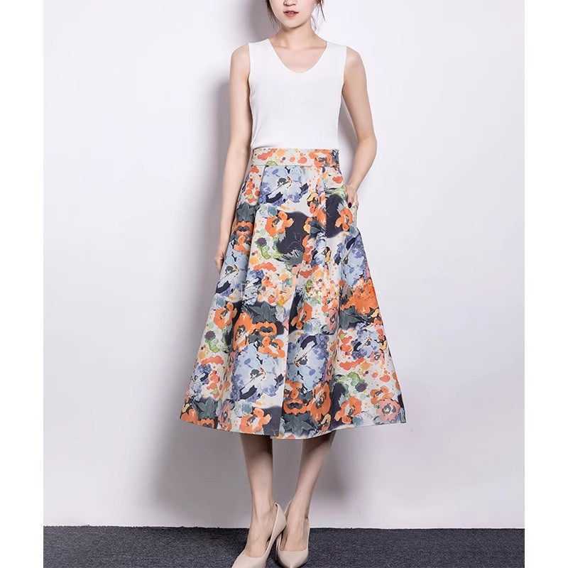 Matte Lamb Leather Skirt with Front Slit