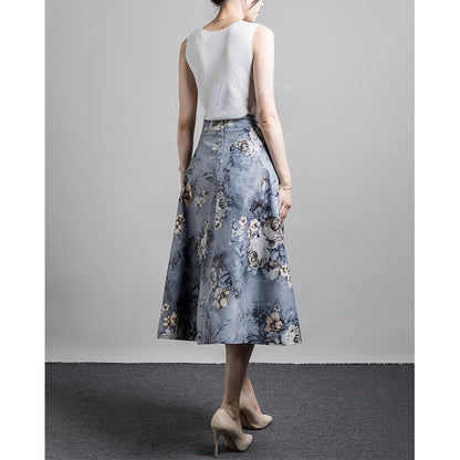 Matte Lamb Leather Skirt with Front Slit
