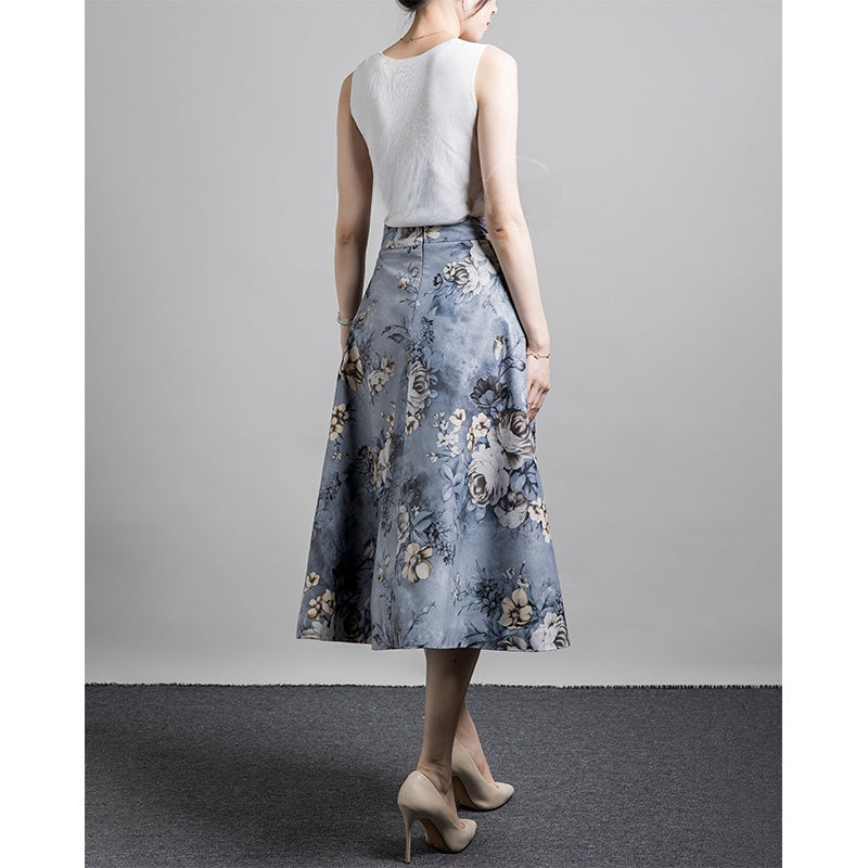 Matte Lamb Leather Skirt with Front Slit