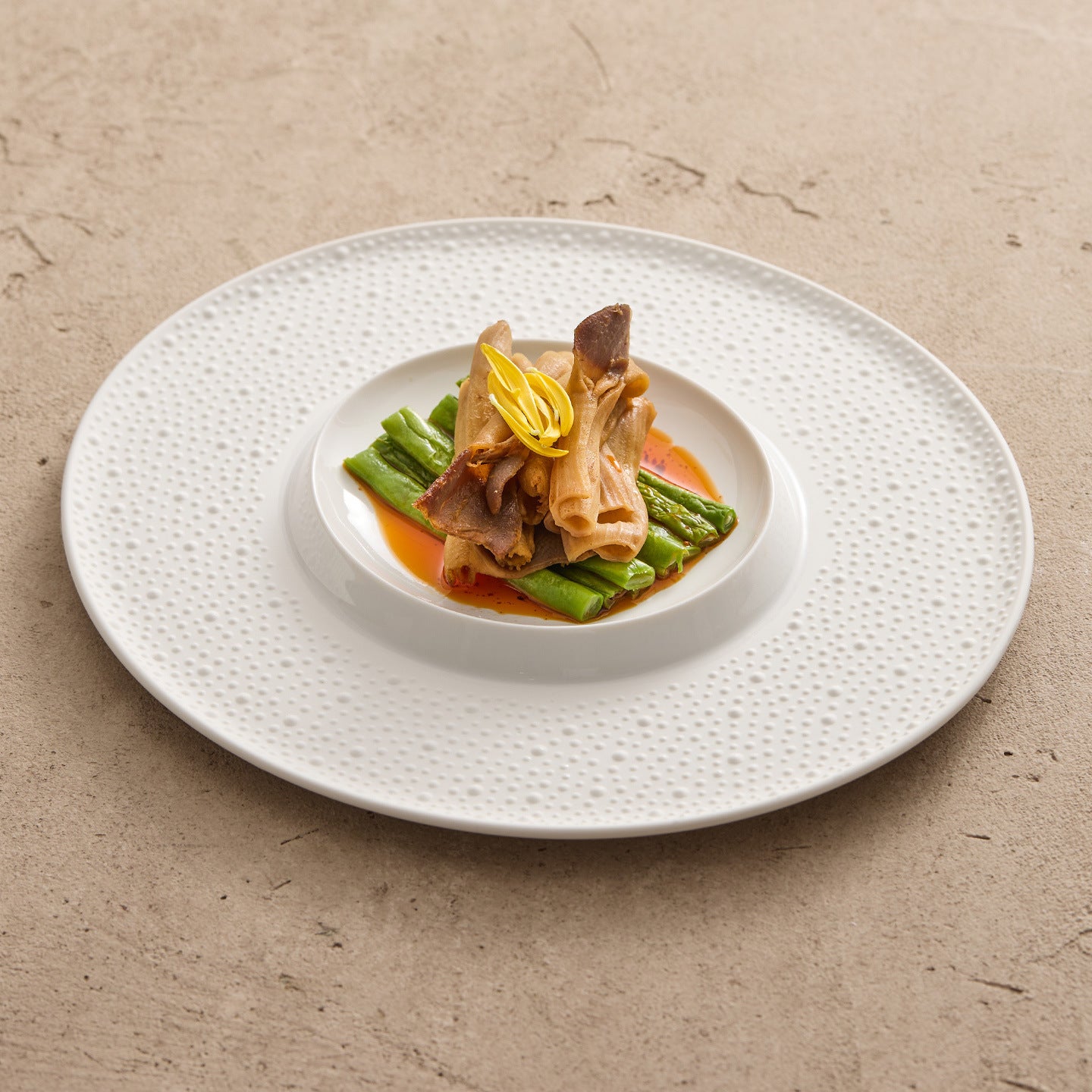 Matte Sesame Dot Ceramic Oval Dinner Plate