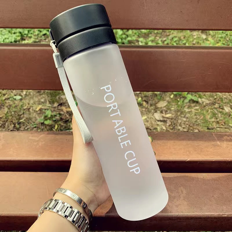 Matte Sports Water Bottle with Dual Lids, Stylish Design and Large Capacity