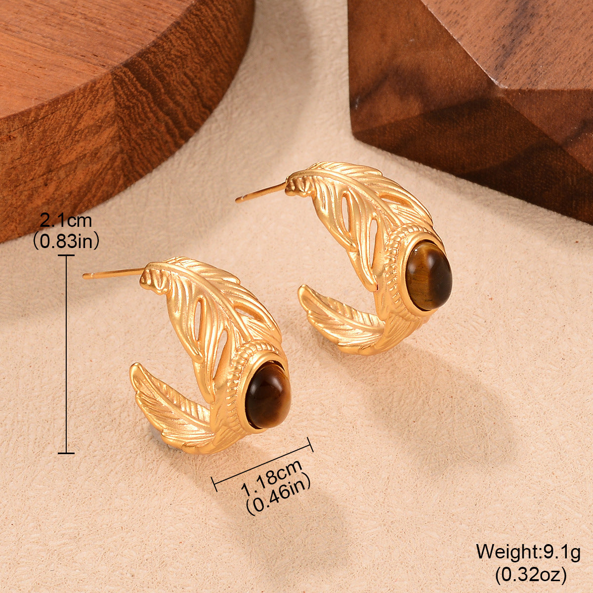 Maurad Retro Brown Earrings