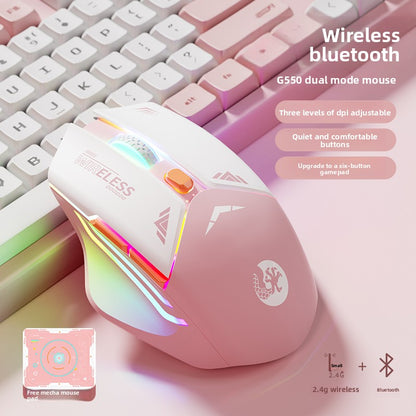 Mecha Mouse Wireless Bluetooth Silent Mechanical E-Sports Gaming Rechargeable Desktop Laptop Universal Dual-Mode