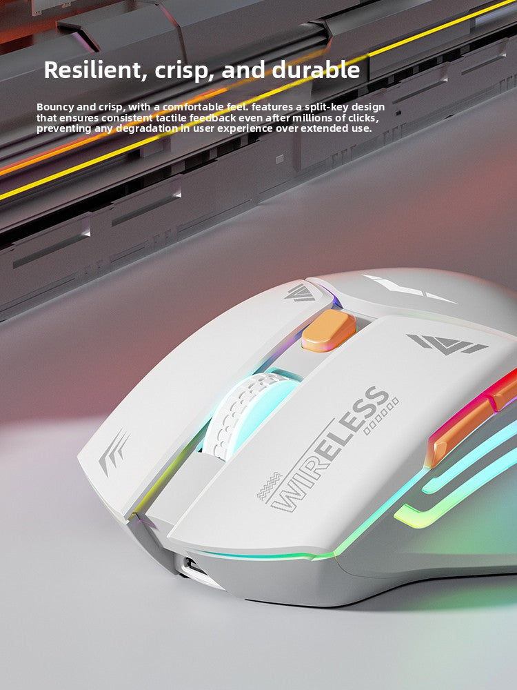 Mecha Mouse Wireless Bluetooth Silent Mechanical E-Sports Gaming Rechargeable Desktop Laptop Universal Dual-Mode