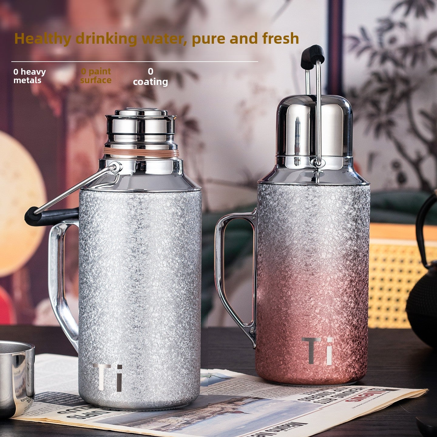 Mechanical Display Titanium Thermos Kettle