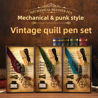 Mechanical feather dip pen