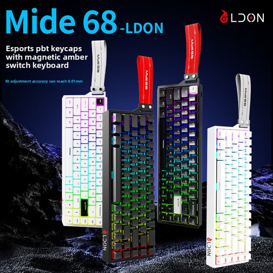 Mechanical Gaming Keyboard Magnetic Axis Wired 68 Keys