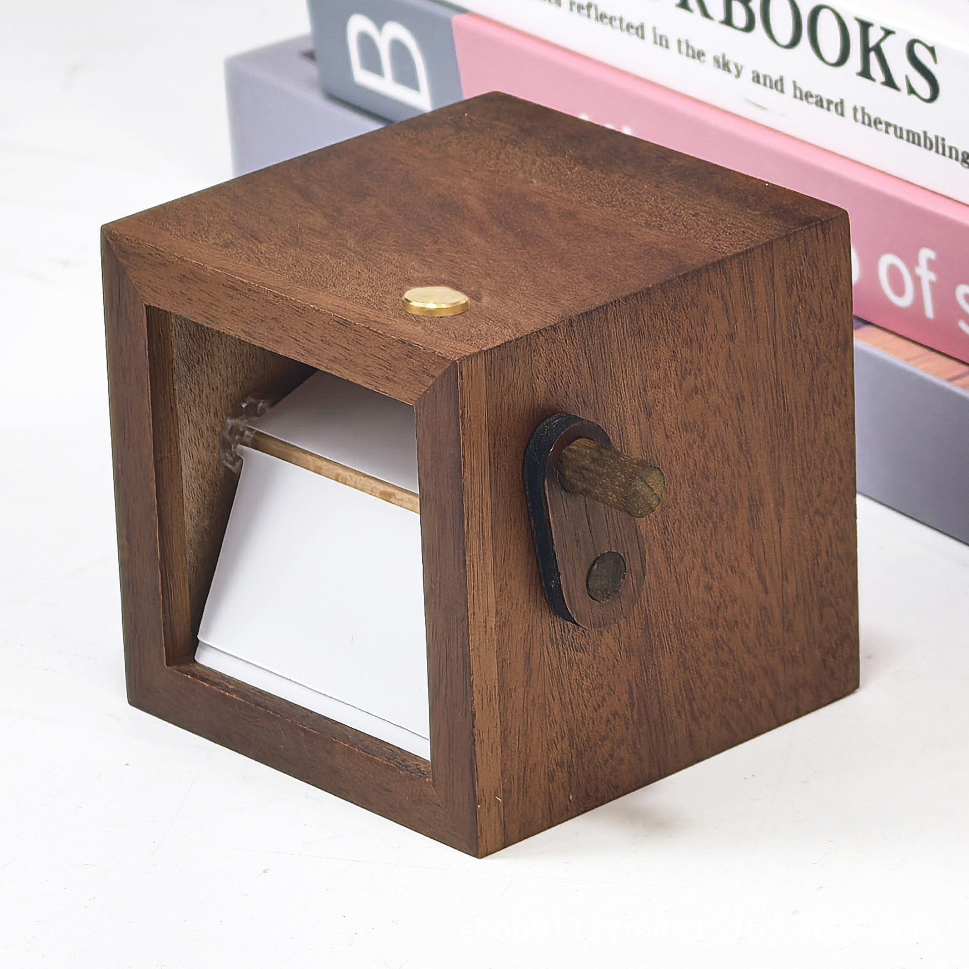 Mechanical Hand-Crank Animated Wooden Photo Album