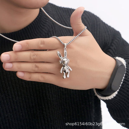 Mechanical rabbit necklace