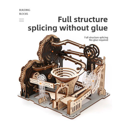 Mechanical track three-dimensional jigsaw puzzle