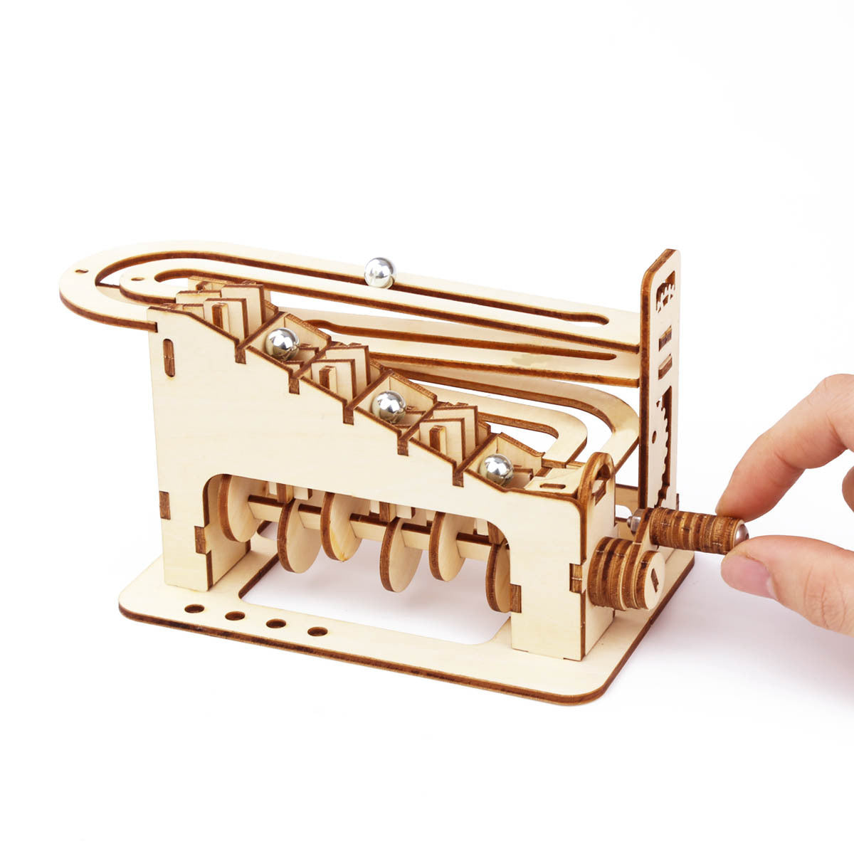 Mechanical track three-dimensional jigsaw puzzle