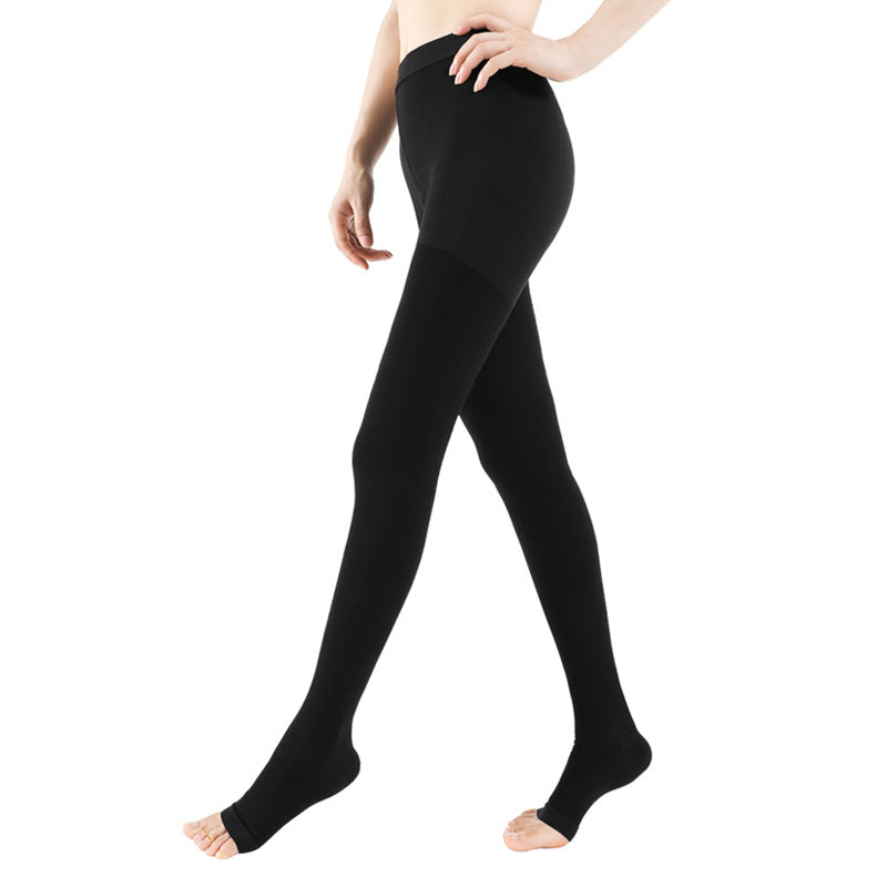 Medical-grade three-layer continuous elastic stockings