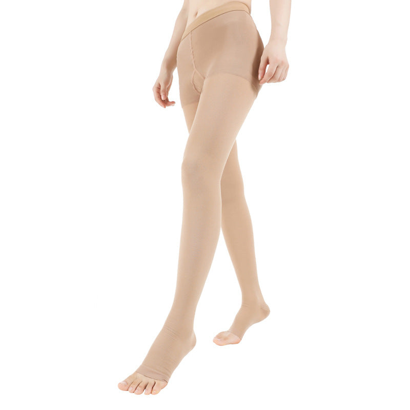 Medical-grade three-layer continuous elastic stockings
