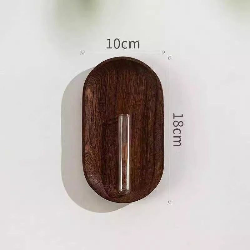 Medieval 3D Wooden Wall Decoration with Green Plant Pendants