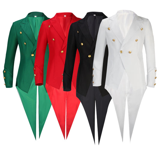 Medieval Costume Colorful Court Tuxedo Punk Stage Performance Suit