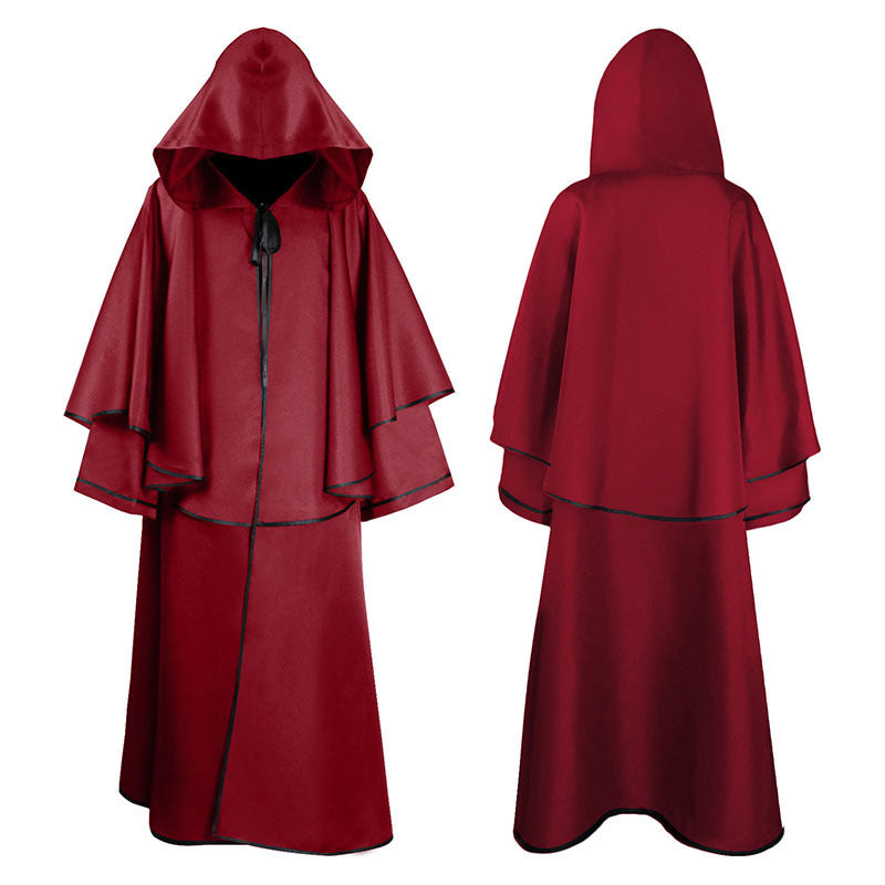 Medieval Hooded Cloak Long Sleeved Wizard Robe