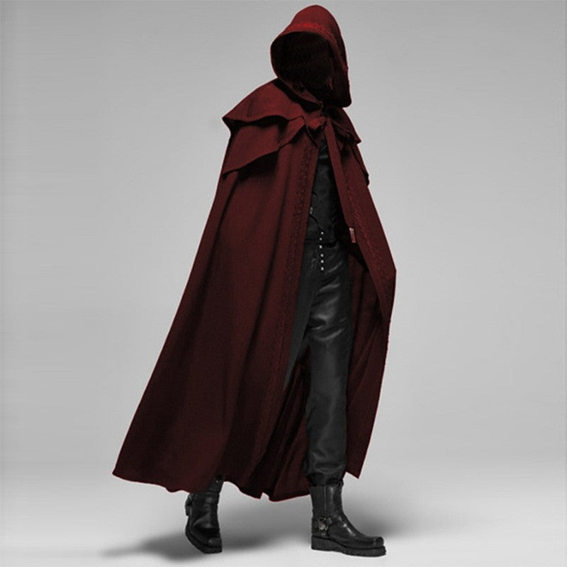 Medieval Hooded Cloak Long Sleeved Wizard Robe