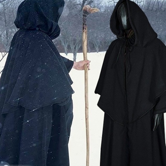 Medieval Hooded Wizard Cloak