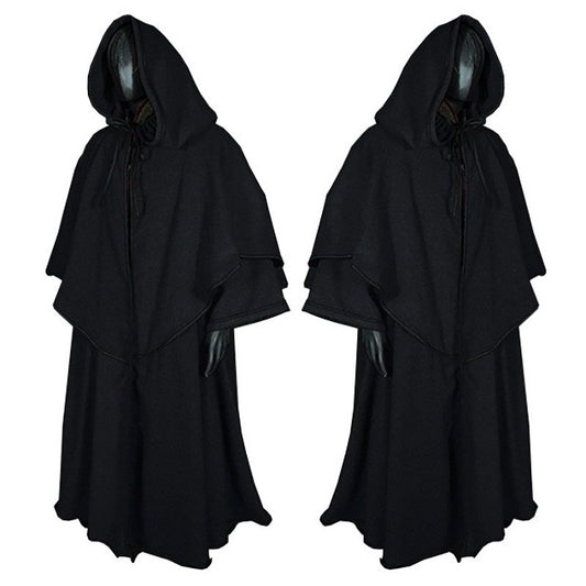 Medieval Hooded Wizard Cloak